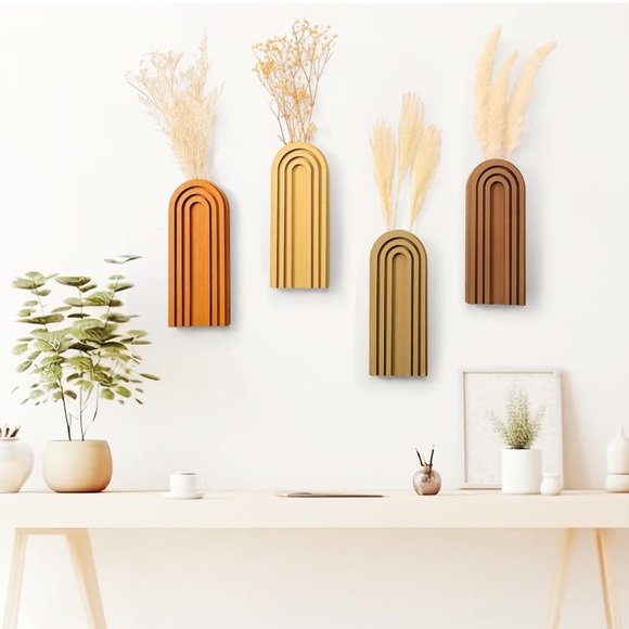 4 Pack Wood Wall Planter Indoor - Picture 4 of 5